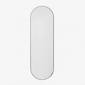 Owalne Lustro Ścienne 50x160 Cm Z Mdf Nuseiva Czarna - Sklum