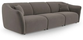 Brązowa aksamitna sofa 292 cm Tokyo – Cosmopolitan Design