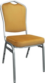 Krzesło Vega tkanina Welur bankietowe konferencyjne stelaż metalowy : Kolor Stelaża - Szary, Kolor tkaniny - VELVET - MG15