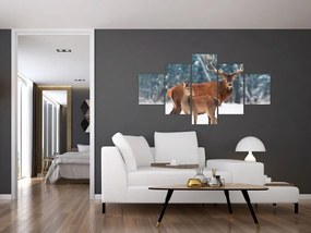 Obraz Jelenia z łanią (125x70 cm)
