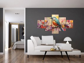 Obraz - Malowanie ptaka (125x70 cm)