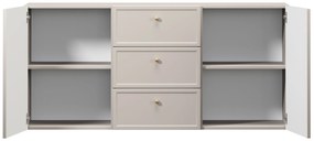 Komoda wisząca Lorini 150 cm z szufladami - kaszmir / złote uchwyty