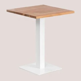 Kwadratowy Stół Barowy Z Drewna Akacjowego Ristretto ↔︎ 60 Cm & Biały - Sklum