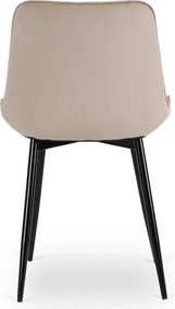 Zestaw Stół Okrągły Rozkładany HARRY 102-142 cm Dąb Artisan/Czarny i 4 Krzesła Tapicerowane CHRIS Beżowe