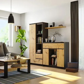 Nowoczesna komoda grafit + artisan - Nuvo