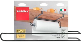 Czarny wiszący uchwyt na ręczniki kuchenne Metaltex