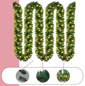 Jurhan Girlanda świąteczna ANDREA z oświetleniem, 5m, zielona