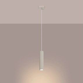 Lampa wisząca minimalistyczny Gloow, aluminium - 1 źródło światła 3000K - L.8 x H.118 cm - beżowy