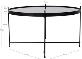 Czarny okrągły stolik ø 70 cm Venezia – House Nordic