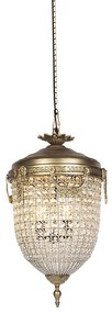 Lampa wisząca art deco kryształ 40cm złota - Cesar klasyczny/Antyczny Oswietlenie wewnetrzne