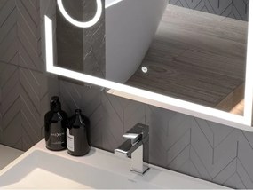 Mexen Onyx lustro łazienkowe podświetlane z lusterkiem kosmetycznym 100 x 80 cm, LED 6000K, antypara - 9813-100-080-611-00