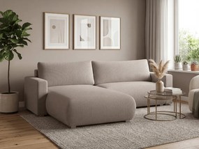 Beżowa rozkładana narożna sofa TAFIRA, dwustronna