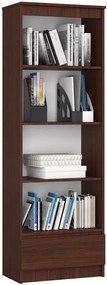 Minimalistyczny regał z szufladą wenge - Harpos 3X
