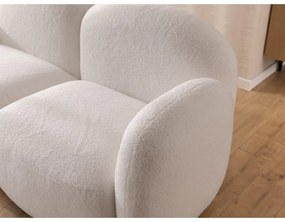 Kremowy narożnik z materiału bouclé (lewostronny/z szezlongiem) Orbit – Ropez