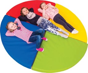 Geometryczny materac piankowy ćwiartka Quartelo, kolor czerwony