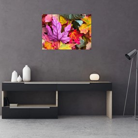 Obraz na szkle - jesienne liście (70x50 cm)