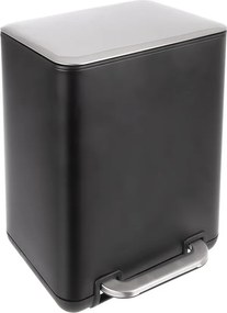 Czarny kosz na śmieci z pedałem ze stali nierdzewnej 6 l Black – Orion