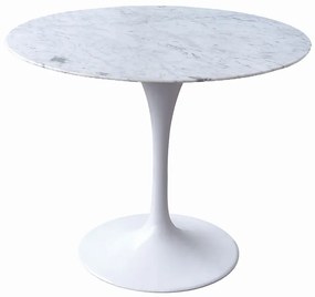 Marmurowy okrągły stół z metalową podstawą - Soniro 3X
