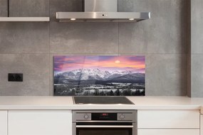 Panel szklany do Kuchni Góry w Zimowej Szacie