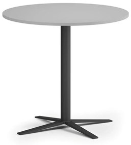 Stolik kawowy AURA, średnica 80 cm, czarna podstawa, szary