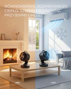Wentylator cyrkulacyjny FLOW z pilotem, czarny SongmicsHome