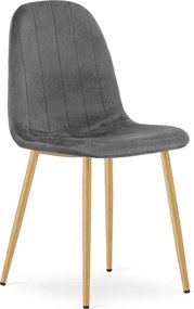 Ciemnoszare krzesło tapicerowane do salonu B3-R26