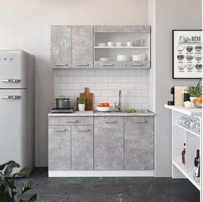 Pojedyncza kuchnia beton 140x60x81.6 r-line