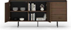 Komoda Zenar 170 cm z szufladami - orzech elegant / czarny