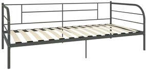 Szare metalowe łóżko pojedyncze 90x200 cm - Lucpa