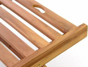 Regulowany leżak z drewna tekowego z kółkami, składany 200m