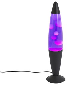 Lampa lawa fioletowa z białym woskiem z LED - Molten Lava Oswietlenie wewnetrzne