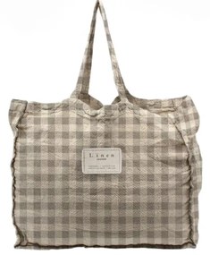 Torba materiałowa Really Nice Things Linen Bag Grey Vichy