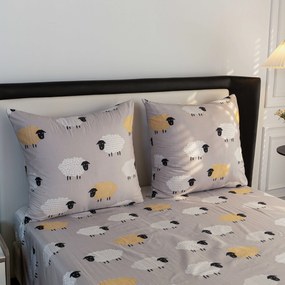 PrzytulneMieszkanie.pl PrzytulneMieszkanie.pl Pościel z mikrofibry SHEEP DREAM szare Rozmiar pościeli: 70 x 90 cm | 140 x 200 cm