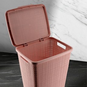 Curver Kosz na brudną bieliznę Jute 58 l, różowy