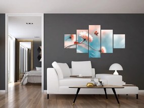 Obraz - Biedronka na kwiatku (125x70 cm)