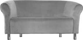 Sofa Milo tkanina Welur wygodna sofa tapicerowana do salonu i poczekalni : Kolor nogi - Chrom, Kolor tkaniny - VELVET - MG17, Typ tkaniny - Velvet, Wysokość nogi - 15 cm
