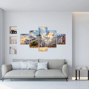 Obraz - Calle Gran Vía, Madryt, Hiszpania (125x70 cm)