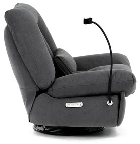 Elektryczny fotel z wbudowanym sterowaniem, szary