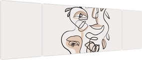 Obraz - Makijaż twarzy ze sztuką linii (170x50 cm)