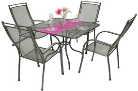 Metalowy zestaw ogrodowy PALMA IV. 1 + 4 Stół 90 x 90 cm (CT0312)