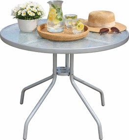Metalowy stolik ogrodowy ze szklanym blatem - Gabriel 3X