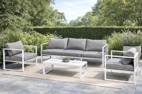 Zestaw nowoczesnych mebli tarasowych na płozach Mostrare Grande, biały