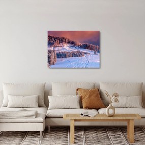 Obraz na szkle zimowego krajobrazu (70x50 cm)