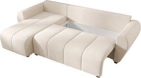 PROMOCJA Rozkładany narożnik dwustronny do L SEVIO 246x145 cm, kremowy + 2 poduszki GRATIS II. jakość