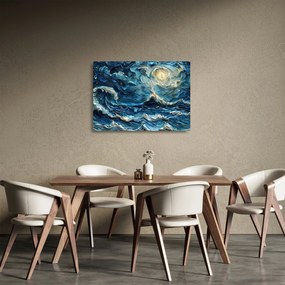 Obraz na szkle - Malowanie nieba i morza (70x50 cm)