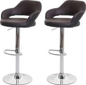 Stołek barowy MCW-F16 (zestaw 2 szt.),  brązowo-czarny