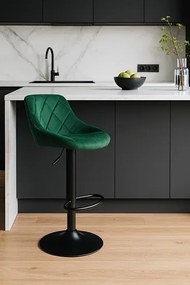 Ciemnozielony welurowy hoker kuchenny G1-D60