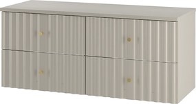 Kaszmirowy Zestaw Łazienkowy 120cm Szafka z Blatem Ryflowane Frontu Aqua