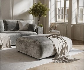 Puf w tkaninie szenilowej Zanzibar - 110x110 cm - szary