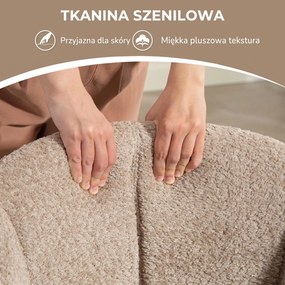 HOMCOM fotel obrotowy do salonu wygodne siedzisko miękka tapicerka nowoczesny design do 120 kg jasnobrązowy | Aosom PL